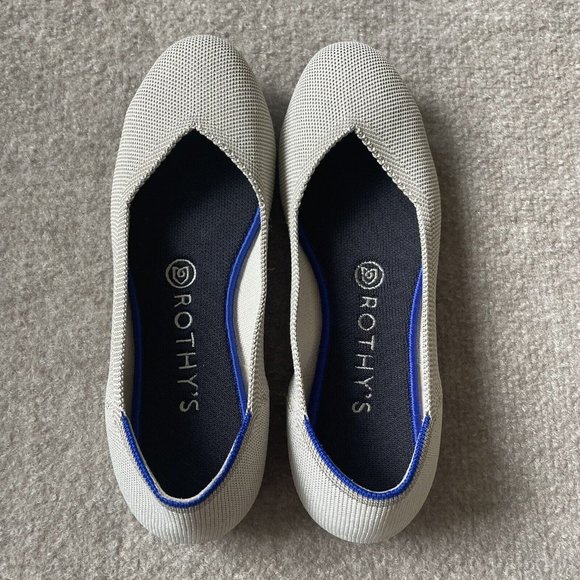 Rothy’s Shoes Womens Size 7.5 Taupe Gray/Beige The Flat Casual Knit Ballet Flats - Picture 5 of 13
